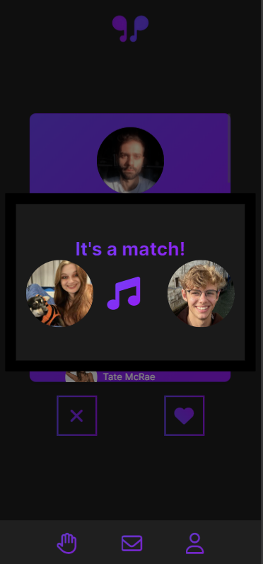 Screenshot of GigBuddy new match alert pop-up